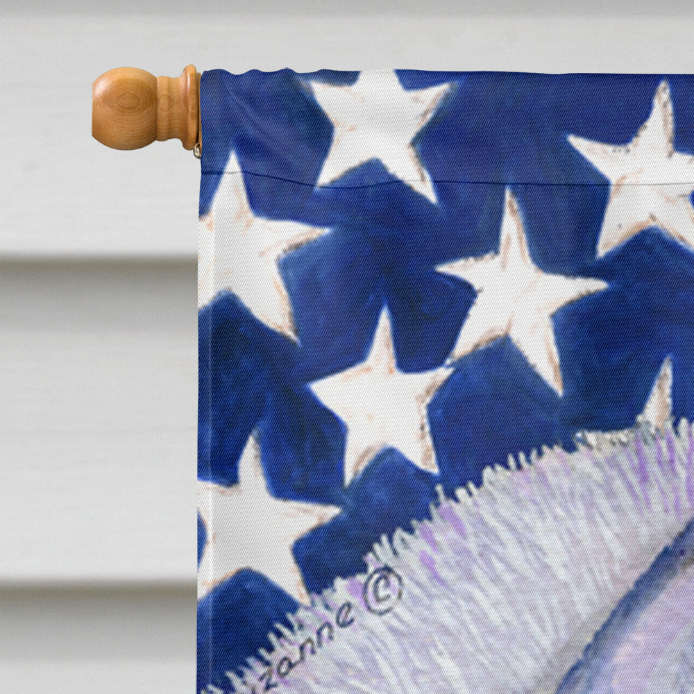 USA American Flag with Siberian Husky House Flag 28x40 Porch Sleeve Pole Decorative Outside Yard Banner Artwork Wall Hanging, Polyester