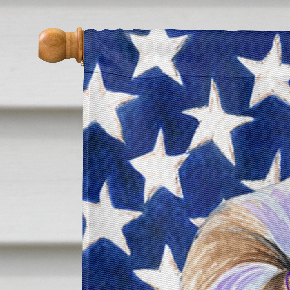 USA American Flag with Shih Tzu House Flag 28x40 Porch Sleeve Pole Decorative Outside Yard Banner Artwork Wall Hanging, Polyester