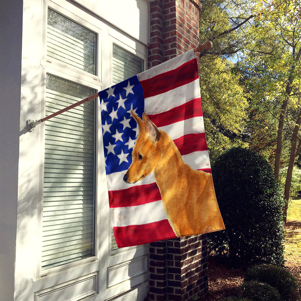 USA American Flag with Min Pin House Flag 28x40 Porch Sleeve Pole Decorative Outside Yard Banner Artwork Wall Hanging, Polyester