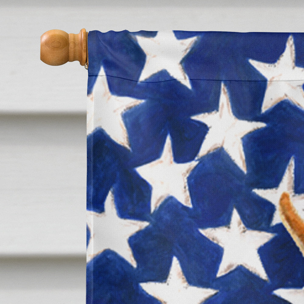 USA American Flag with Min Pin House Flag 28x40 Porch Sleeve Pole Decorative Outside Yard Banner Artwork Wall Hanging, Polyester