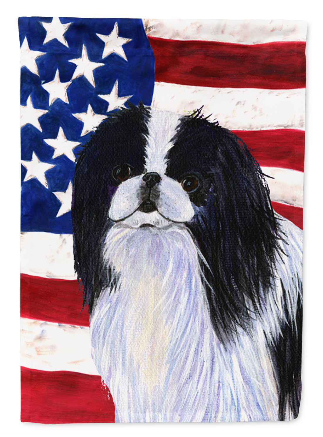 USA American Flag with Japanese Chin House Flag 28x40 Porch Sleeve Pole Decorative Outside Yard Banner Artwork Wall Hanging, Polyester