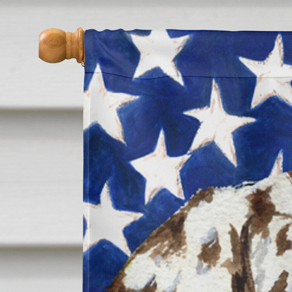 USA American Flag with Dalmatian House Flag 28x40 Porch Sleeve Pole Decorative Outside Yard Banner Artwork Wall Hanging, Polyester