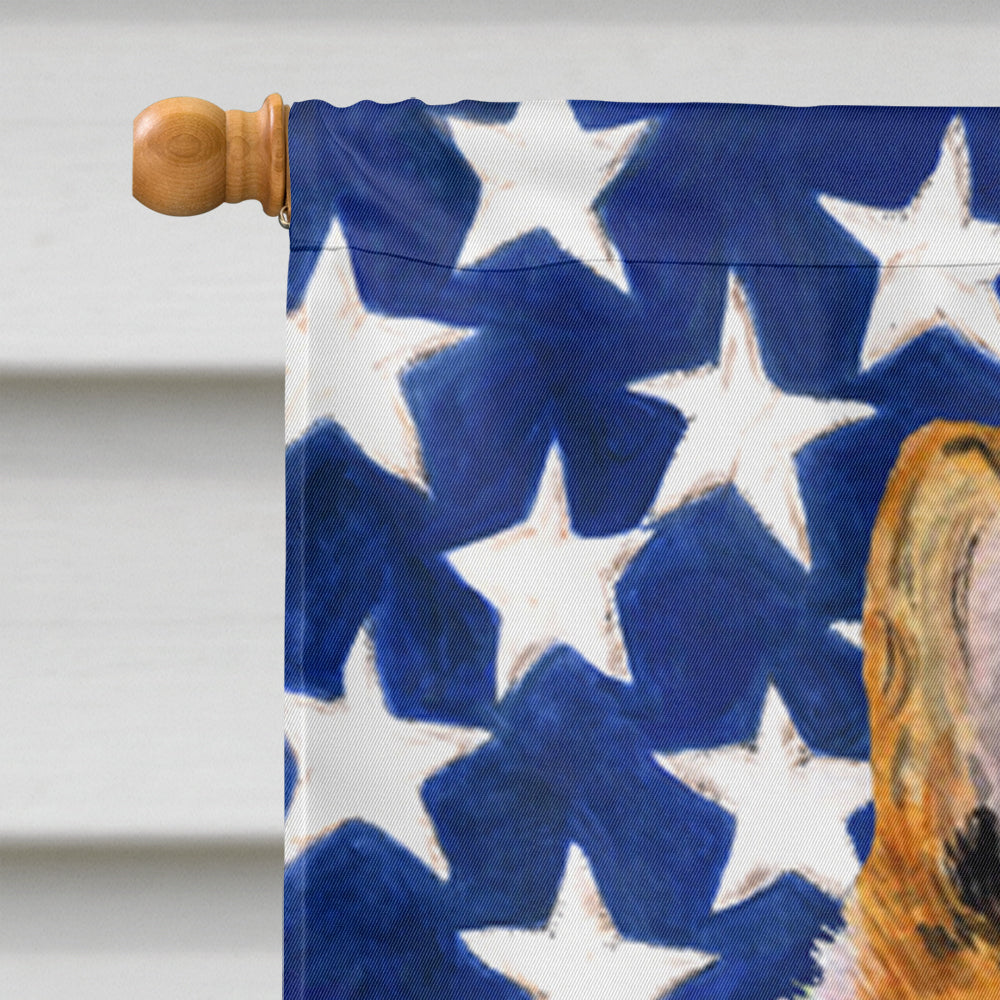 USA American Flag with Collie Smooth House Flag 28x40 Porch Sleeve Pole Decorative Outside Yard Banner Artwork Wall Hanging, Polyester
