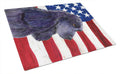 USA American Flag with Cocker Spaniel Cutting Board Tempered Glass Kitchen Cutting Surface, Heat Resistant Chopping, Non-Slip Feet, Food Prep & Serving