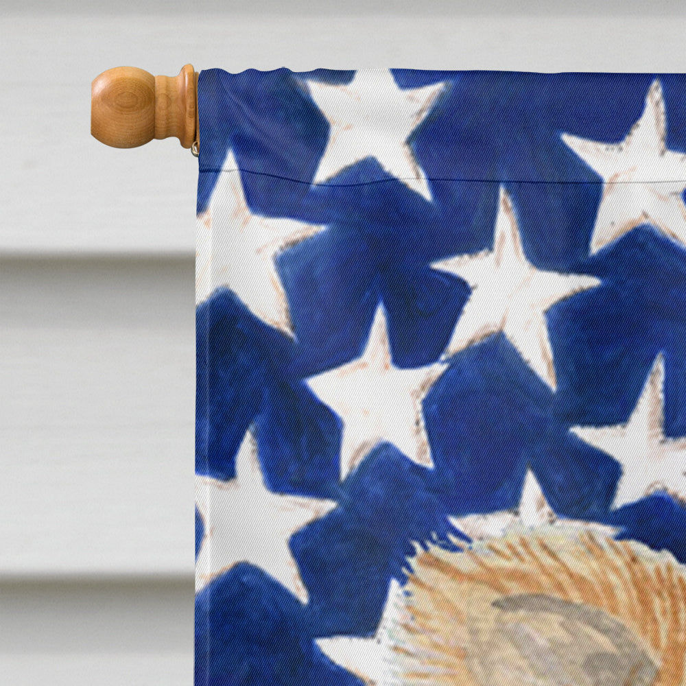 USA American Flag with Chihuahua House Flag 28x40 Porch Sleeve Pole Decorative Outside Yard Banner Artwork Wall Hanging, Polyester