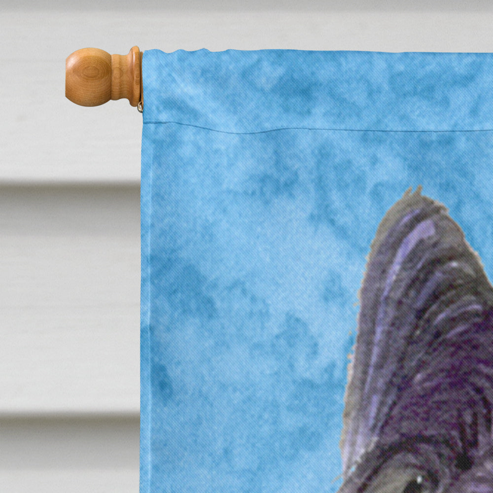 Skye Terrier in Summer Flowers House Flag 28x40 Porch Sleeve Pole Decorative Outside Yard Banner Artwork Wall Hanging, Polyester
