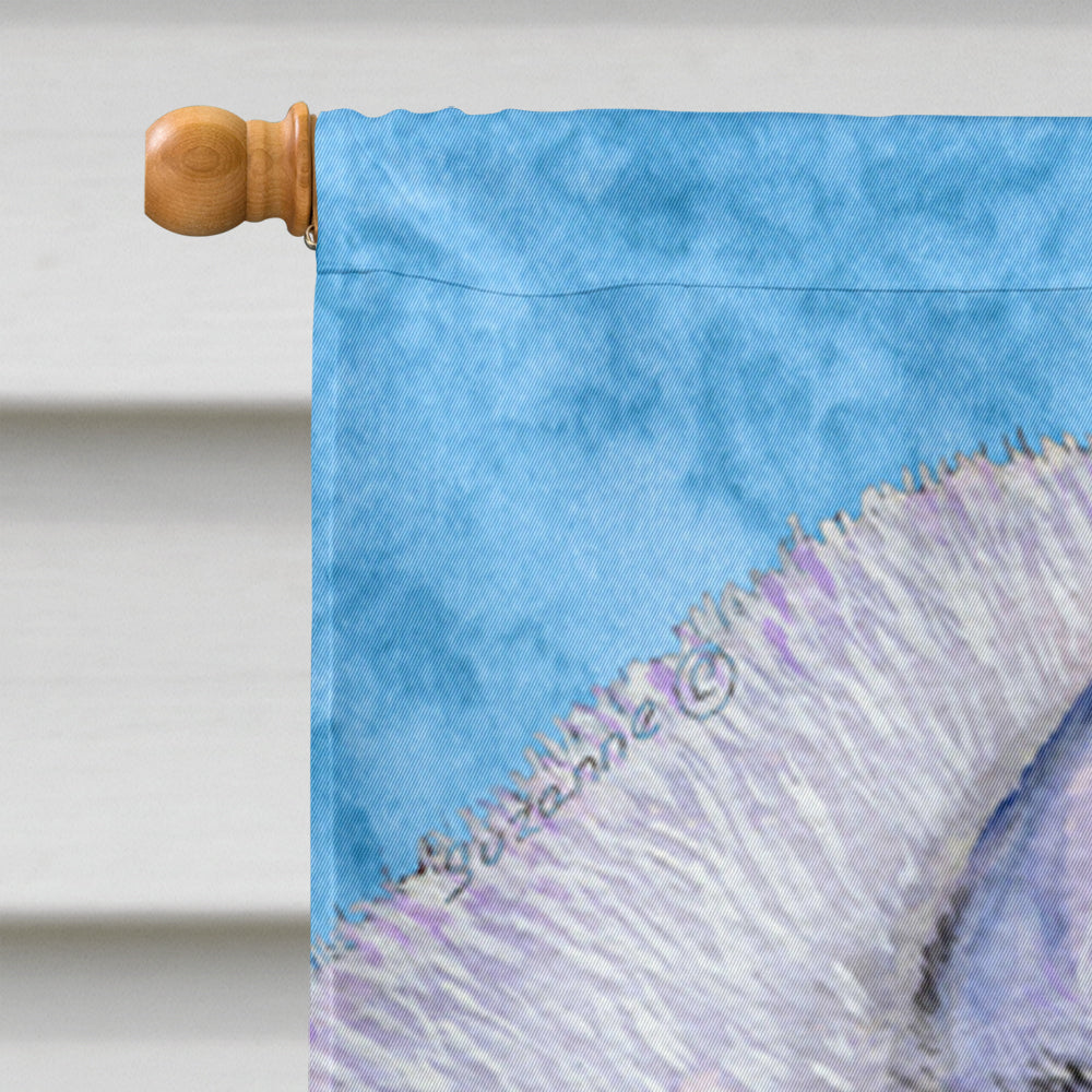 Siberian Husky in Summer Flowers House Flag 28x40 Porch Sleeve Pole Decorative Outside Yard Banner Artwork Wall Hanging, Polyester