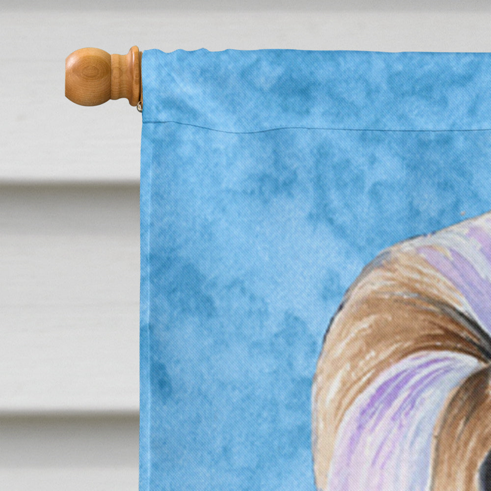Shih Tzu in Summer Flowers House Flag 28x40 Porch Sleeve Pole Decorative Outside Yard Banner Artwork Wall Hanging, Polyester