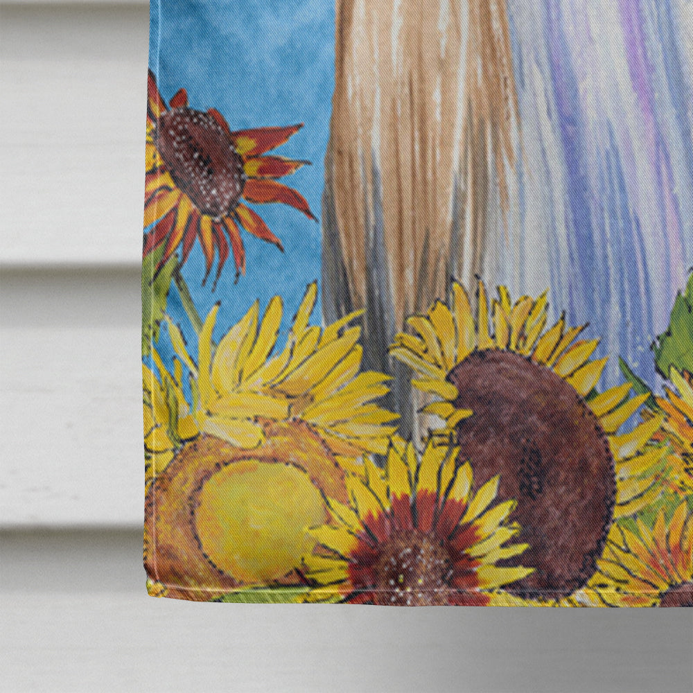 Shih Tzu in Summer Flowers House Flag 28x40 Porch Sleeve Pole Decorative Outside Yard Banner Artwork Wall Hanging, Polyester