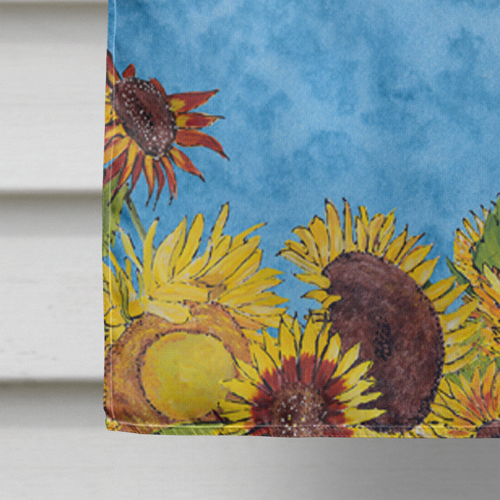 Min Pin in Summer Flowers House Flag 28x40 Porch Sleeve Pole Decorative Outside Yard Banner Artwork Wall Hanging, Polyester