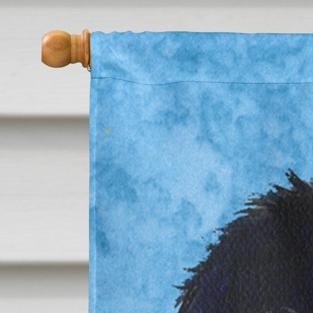 Japanese Chin in Summer Flowers House Flag 28x40 Porch Sleeve Pole Decorative Outside Yard Banner Artwork Wall Hanging, Polyester