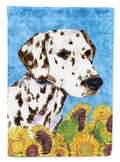 Dalmatian in Summer Flowers House Flag 28x40 Porch Sleeve Pole Decorative Outside Yard Banner Artwork Wall Hanging, Polyester