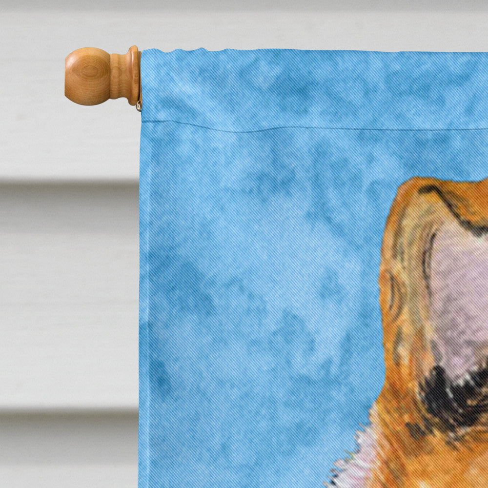 Collie Smooth in Summer Flowers House Flag 28x40 Porch Sleeve Pole Decorative Outside Yard Banner Artwork Wall Hanging, Polyester