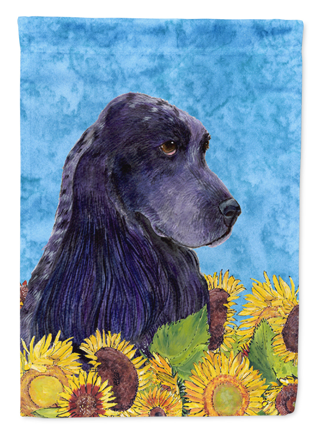 Cocker Spaniel in Summer Flowers House Flag 28x40 Porch Sleeve Pole Decorative Outside Yard Banner Artwork Wall Hanging, Polyester