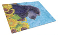 Cocker Spaniel in Summer Flowers Cutting Board Tempered Glass Kitchen Cutting Surface, Heat Resistant Chopping, Non-Slip Feet, Food Prep & Serving