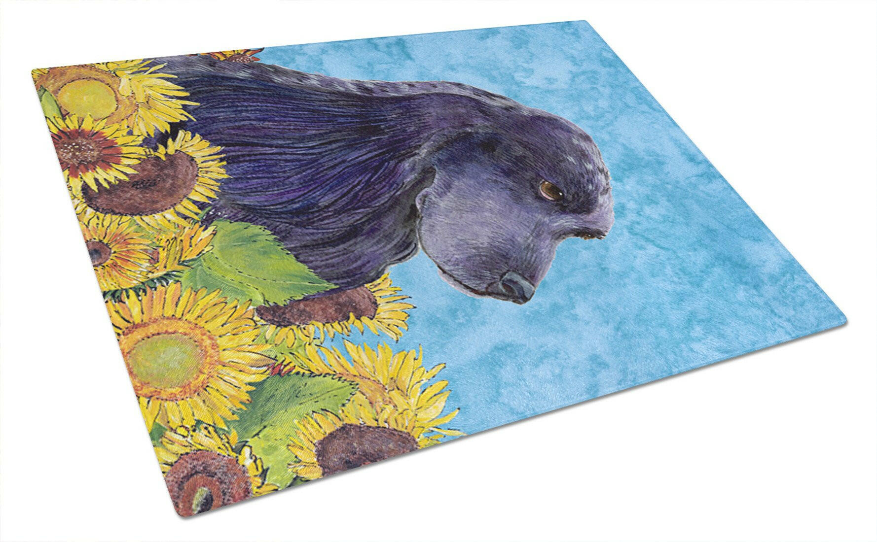 Cocker Spaniel in Summer Flowers Cutting Board Tempered Glass Kitchen Cutting Surface, Heat Resistant Chopping, Non-Slip Feet, Food Prep & Serving
