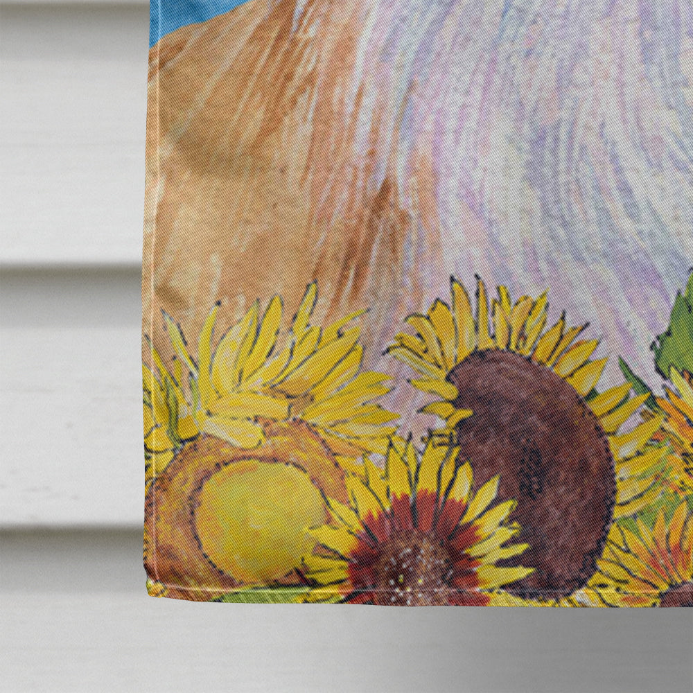 Chihuahua in Summer Flowers House Flag 28x40 Porch Sleeve Pole Decorative Outside Yard Banner Artwork Wall Hanging, Polyester