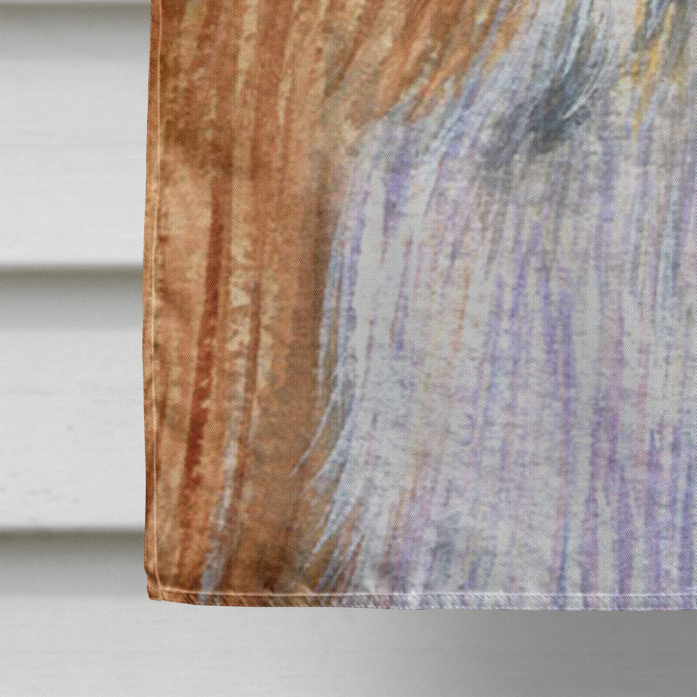 USA American Flag with Bearded Collie House Flag 28x40 Porch Sleeve Pole Decorative Outside Yard Banner Artwork Wall Hanging, Polyester