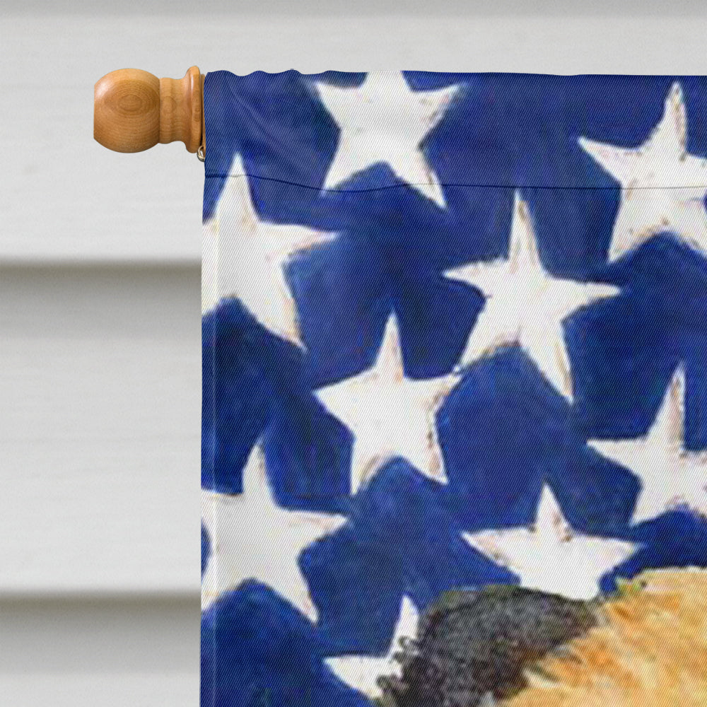 USA American Flag with Border Terrier House Flag 28x40 Porch Sleeve Pole Decorative Outside Yard Banner Artwork Wall Hanging, Polyester