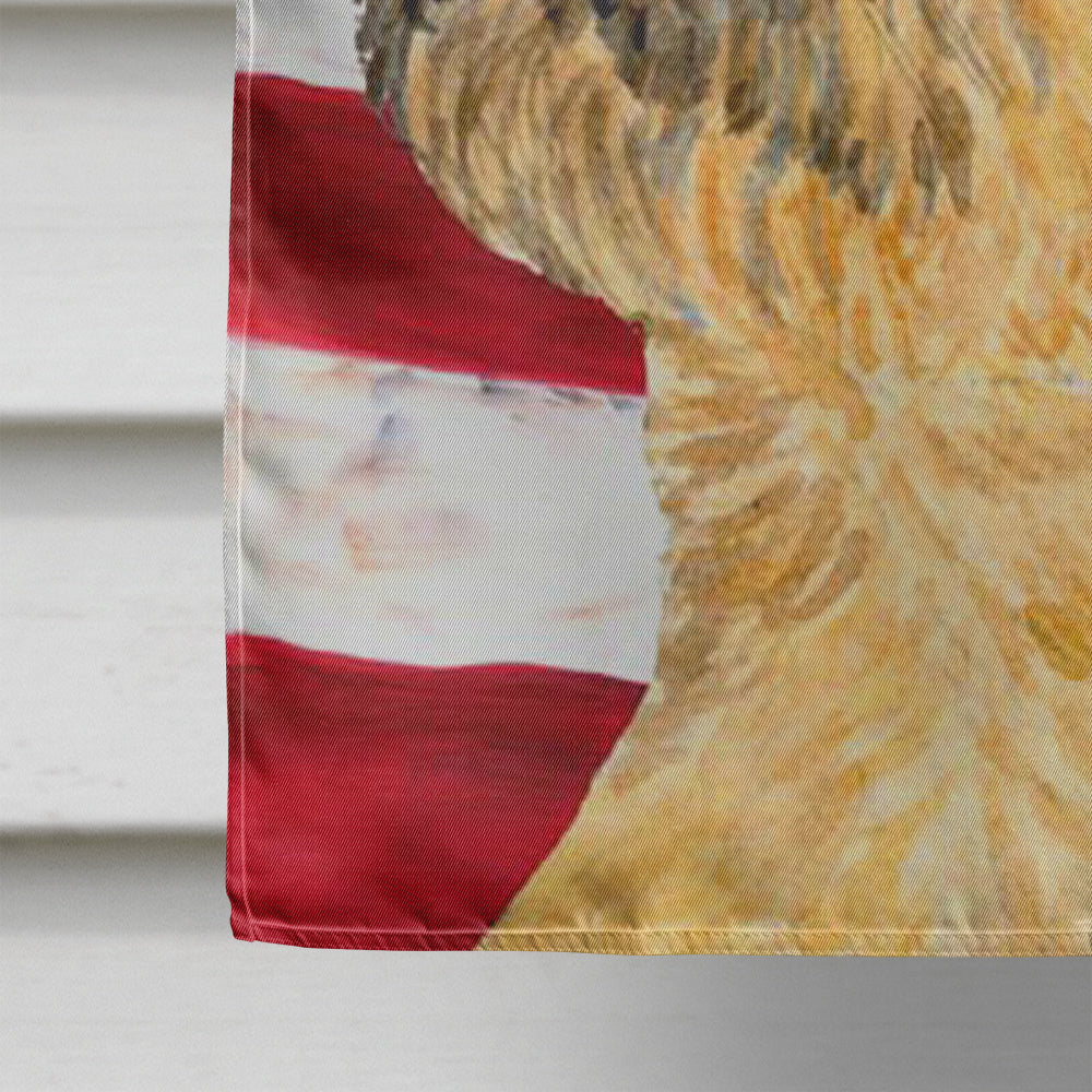 USA American Flag with Border Terrier House Flag 28x40 Porch Sleeve Pole Decorative Outside Yard Banner Artwork Wall Hanging, Polyester