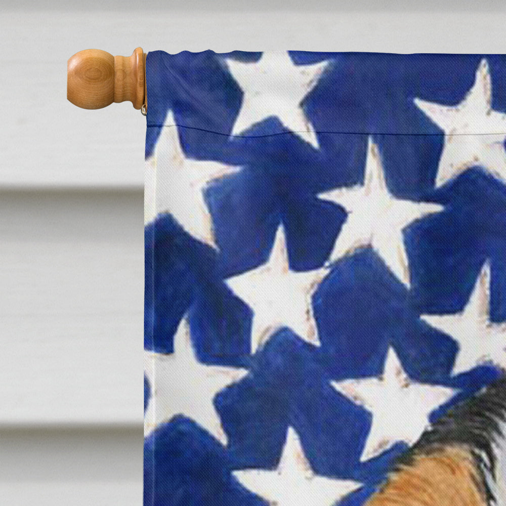 USA American Flag with Cavalier Spaniel House Flag 28x40 Porch Sleeve Pole Decorative Outside Yard Banner Artwork Wall Hanging, Polyester