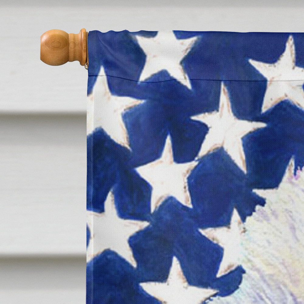 USA American Flag with Westie House Flag 28x40 Porch Sleeve Pole Decorative Outside Yard Banner Artwork Wall Hanging, Polyester