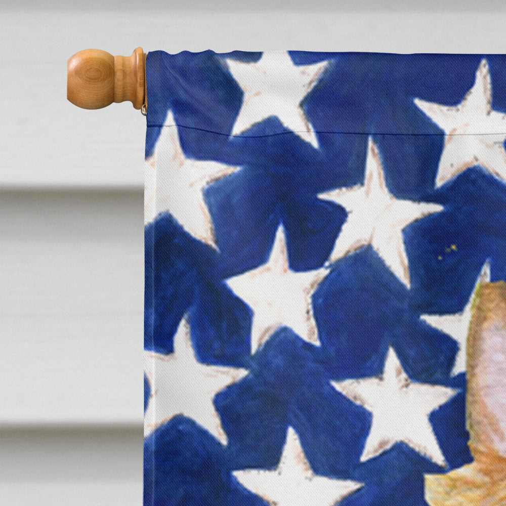 USA American Flag with Silky Terrier House Flag 28x40 Porch Sleeve Pole Decorative Outside Yard Banner Artwork Wall Hanging, Polyester