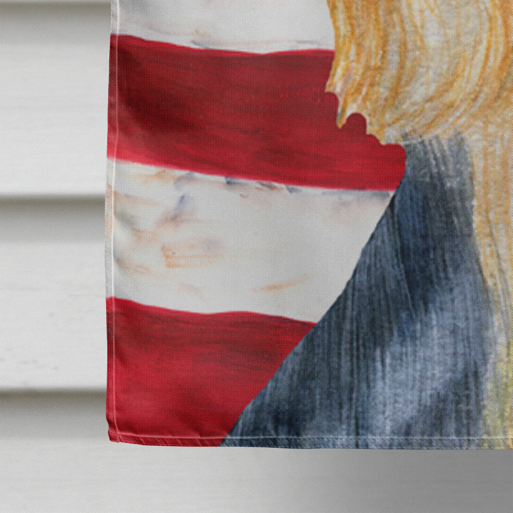 USA American Flag with Silky Terrier House Flag 28x40 Porch Sleeve Pole Decorative Outside Yard Banner Artwork Wall Hanging, Polyester