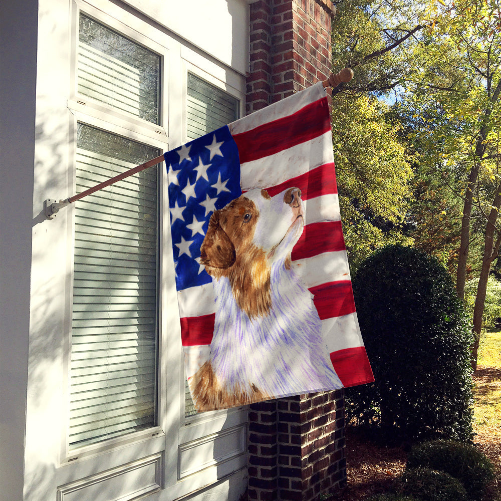 USA American Flag with Australian Shepherd House Flag 28x40 Porch Sleeve Pole Decorative Outside Yard Banner Artwork Wall Hanging, Polyester