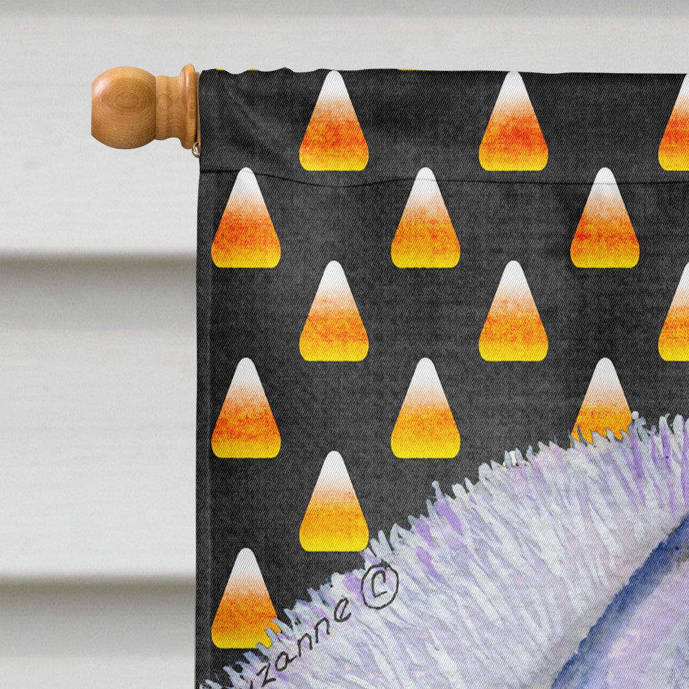 Siberian Husky Candy Corn Halloween Portrait House Flag 28x40 Porch Sleeve Pole Decorative Outside Yard Banner Artwork Wall Hanging, Polyester