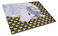 Siberian Husky Candy Corn Halloween Portrait Cutting Board Tempered Glass Kitchen Cutting Surface, Heat Resistant Chopping, Non-Slip Feet, Food Prep & Serving