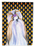 Shih Tzu Candy Corn Halloween Portrait House Flag 28x40 Porch Sleeve Pole Decorative Outside Yard Banner Artwork Wall Hanging, Polyester