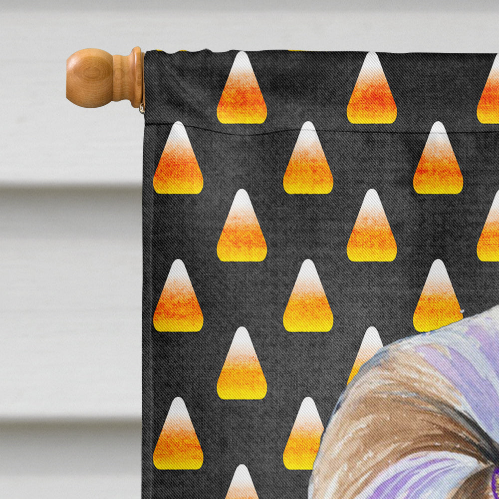 Shih Tzu Candy Corn Halloween Portrait House Flag 28x40 Porch Sleeve Pole Decorative Outside Yard Banner Artwork Wall Hanging, Polyester