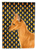 Min Pin Candy Corn Halloween Portrait House Flag 28x40 Porch Sleeve Pole Decorative Outside Yard Banner Artwork Wall Hanging, Polyester