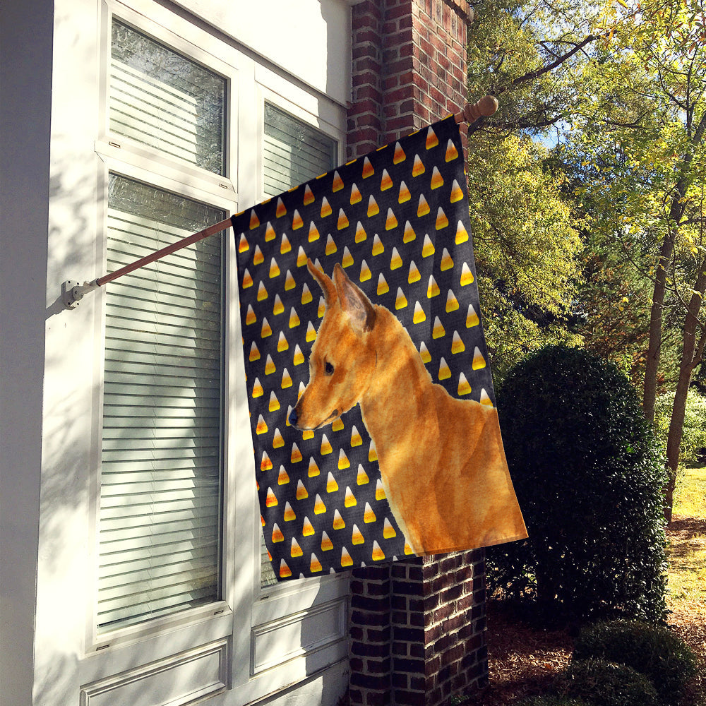 Min Pin Candy Corn Halloween Portrait House Flag 28x40 Porch Sleeve Pole Decorative Outside Yard Banner Artwork Wall Hanging, Polyester