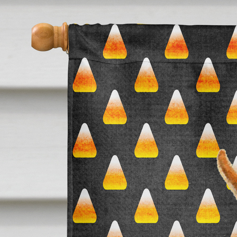 Min Pin Candy Corn Halloween Portrait House Flag 28x40 Porch Sleeve Pole Decorative Outside Yard Banner Artwork Wall Hanging, Polyester