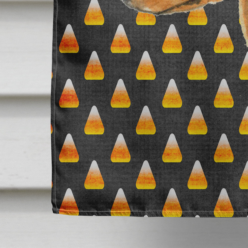 Min Pin Candy Corn Halloween Portrait House Flag 28x40 Porch Sleeve Pole Decorative Outside Yard Banner Artwork Wall Hanging, Polyester