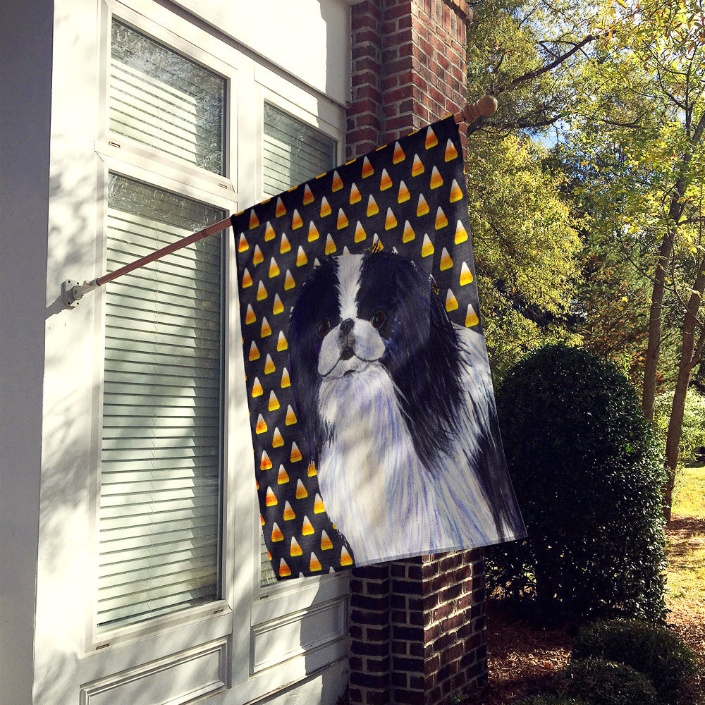 Japanese Chin Candy Corn Halloween Portrait House Flag 28x40 Porch Sleeve Pole Decorative Outside Yard Banner Artwork Wall Hanging, Polyester