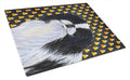 Japanese Chin Candy Corn Halloween Portrait Cutting Board Tempered Glass Kitchen Cutting Surface, Heat Resistant Chopping, Non-Slip Feet, Food Prep & Serving