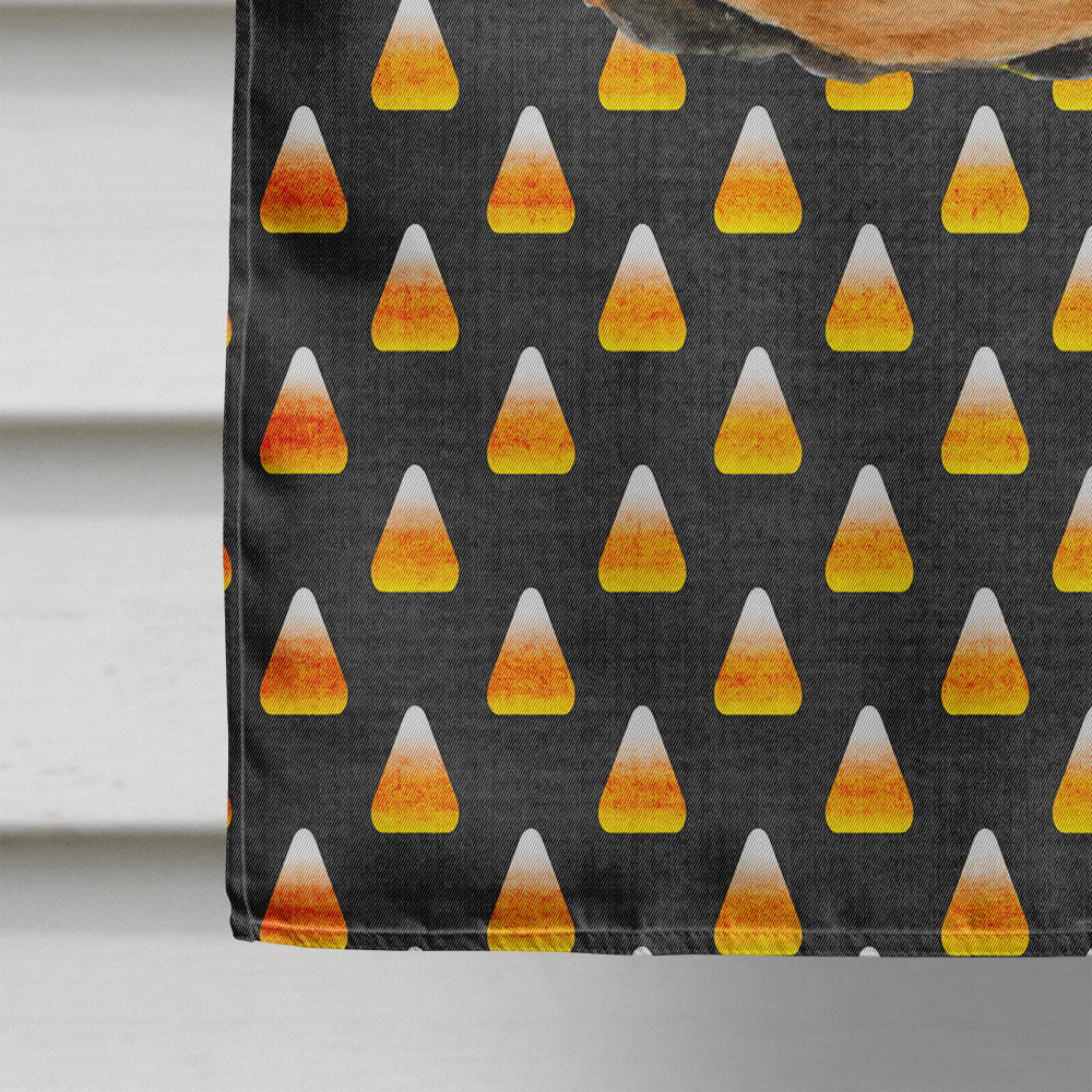 Doberman Candy Corn Halloween Portrait House Flag 28x40 Porch Sleeve Pole Decorative Outside Yard Banner Artwork Wall Hanging, Polyester