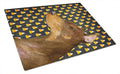Doberman Candy Corn Halloween Portrait Cutting Board Tempered Glass Kitchen Cutting Surface, Heat Resistant Chopping, Non-Slip Feet, Food Prep & Serving