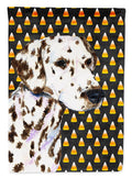 Dalmatian Candy Corn Halloween Portrait House Flag 28x40 Porch Sleeve Pole Decorative Outside Yard Banner Artwork Wall Hanging, Polyester