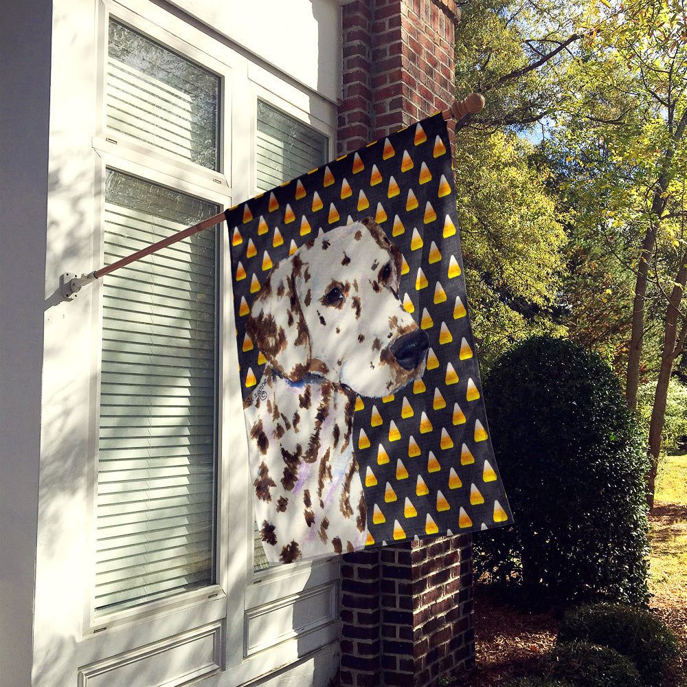 Dalmatian Candy Corn Halloween Portrait House Flag 28x40 Porch Sleeve Pole Decorative Outside Yard Banner Artwork Wall Hanging, Polyester