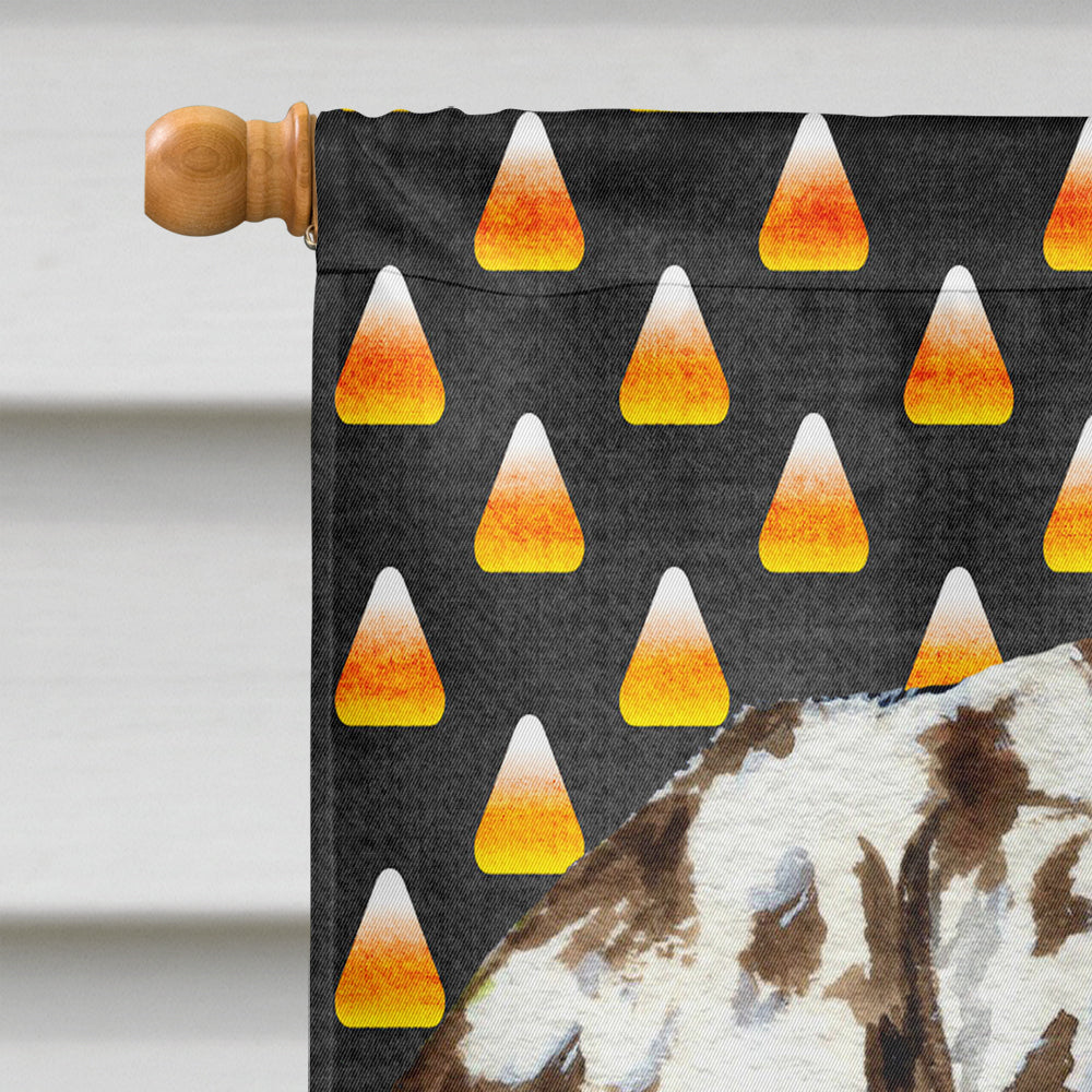 Dalmatian Candy Corn Halloween Portrait House Flag 28x40 Porch Sleeve Pole Decorative Outside Yard Banner Artwork Wall Hanging, Polyester