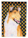 Collie Smooth Candy Corn Halloween Portrait House Flag 28x40 Porch Sleeve Pole Decorative Outside Yard Banner Artwork Wall Hanging, Polyester