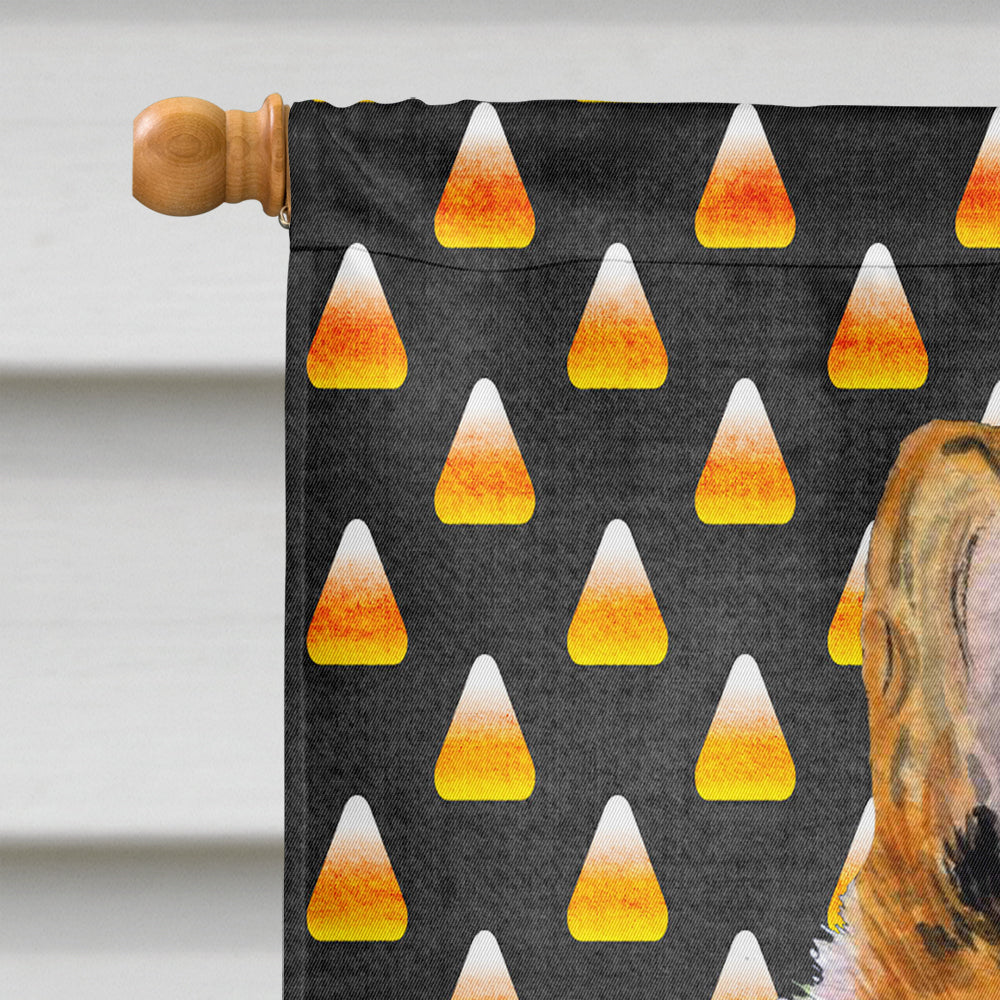 Collie Smooth Candy Corn Halloween Portrait House Flag 28x40 Porch Sleeve Pole Decorative Outside Yard Banner Artwork Wall Hanging, Polyester