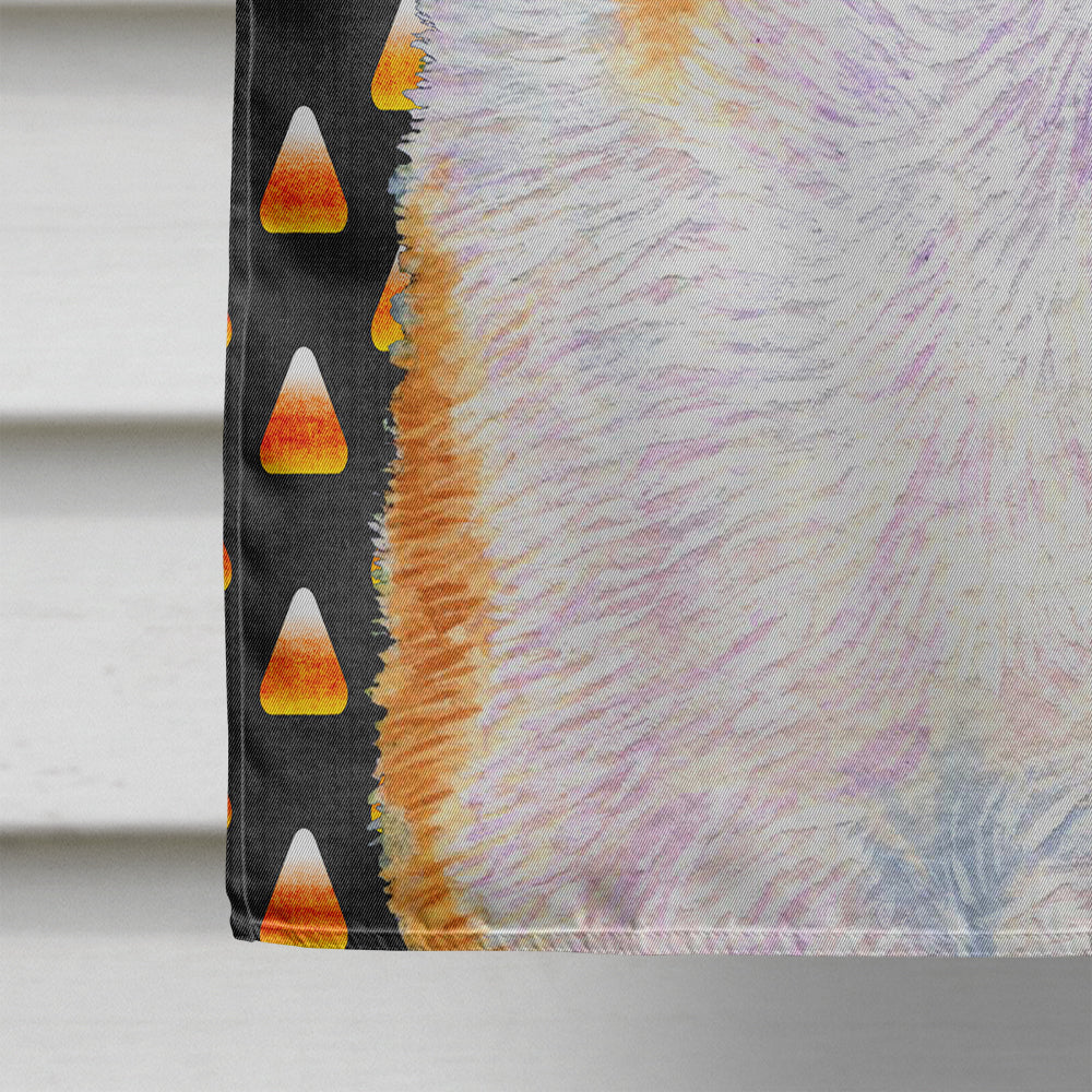 Collie Smooth Candy Corn Halloween Portrait House Flag 28x40 Porch Sleeve Pole Decorative Outside Yard Banner Artwork Wall Hanging, Polyester
