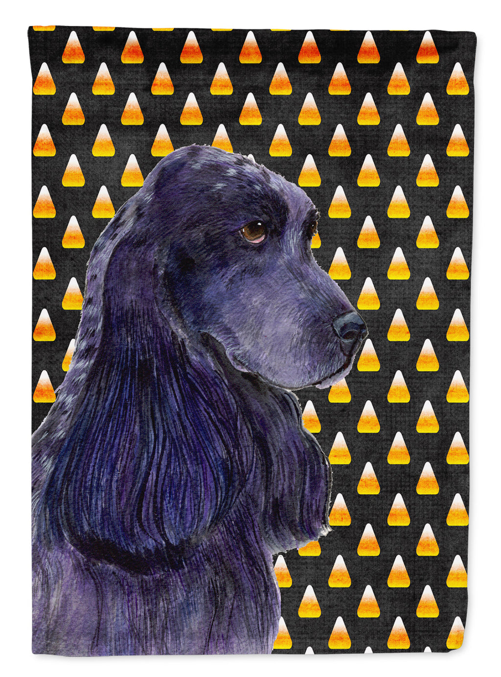 Cocker Spaniel Candy Corn Halloween Portrait House Flag 28x40 Porch Sleeve Pole Decorative Outside Yard Banner Artwork Wall Hanging, Polyester