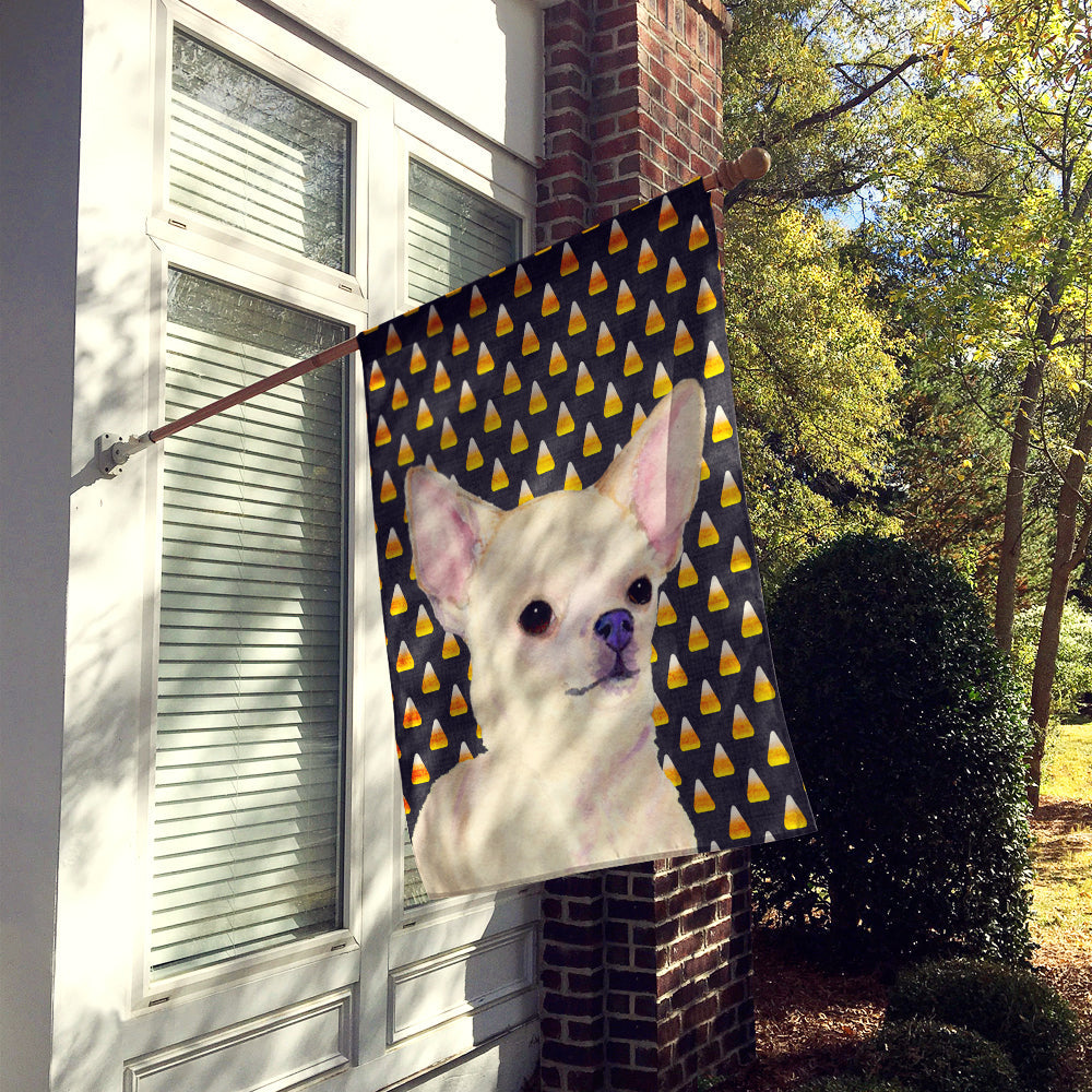 Chihuahua Candy Corn Halloween Portrait House Flag 28x40 Porch Sleeve Pole Decorative Outside Yard Banner Artwork Wall Hanging, Polyester