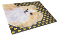 Chihuahua Candy Corn Halloween Portrait Cutting Board Tempered Glass Kitchen Cutting Surface, Heat Resistant Chopping, Non-Slip Feet, Food Prep & Serving